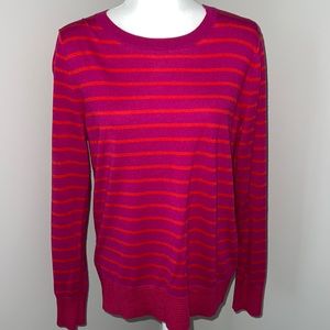 Banana Republic Pink Orange Striped Sweater L
